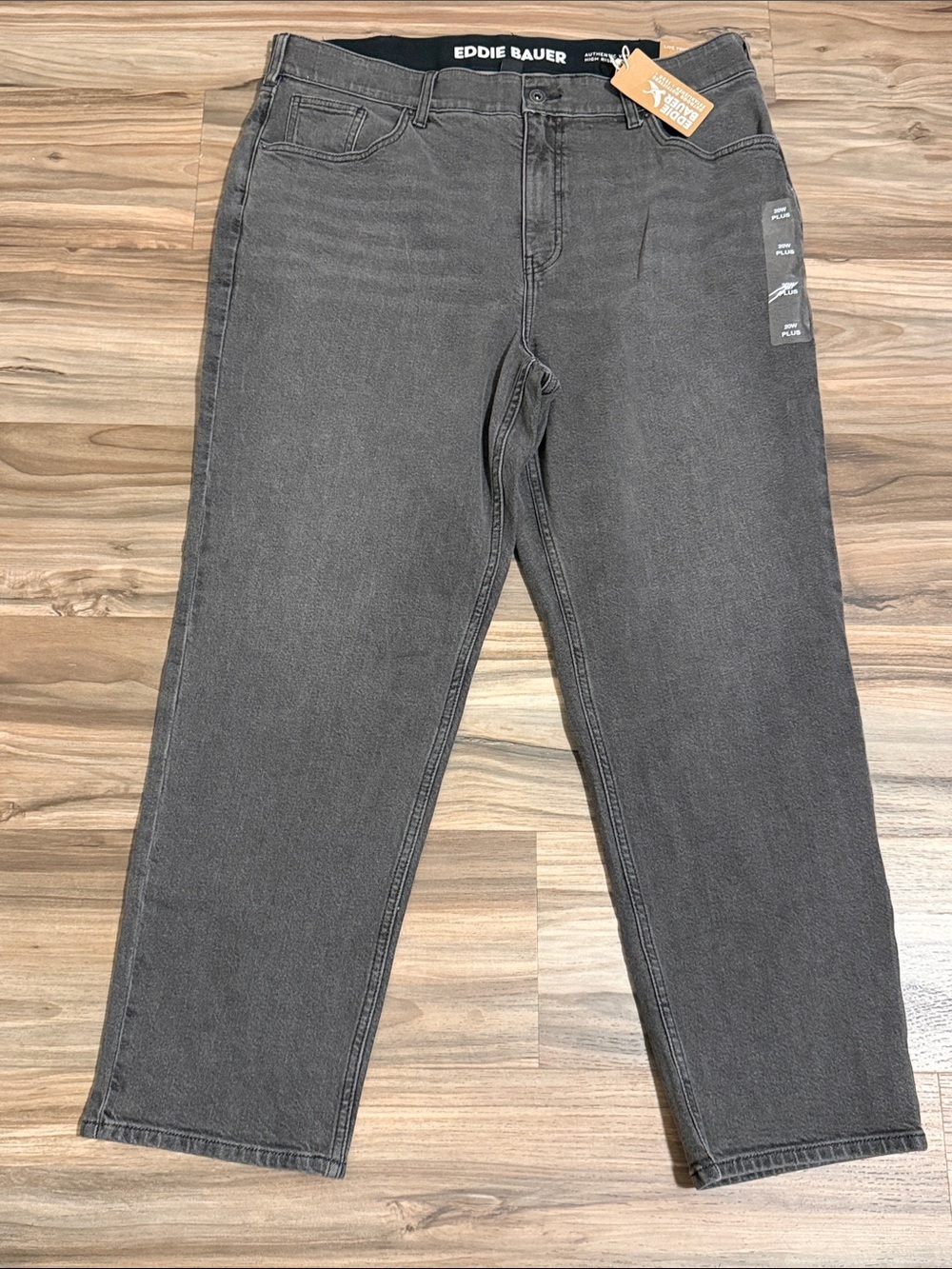 Eddie Bauer Women’s Sz 20W Black Authentic Voyager High Rise Straight Jeans NWT